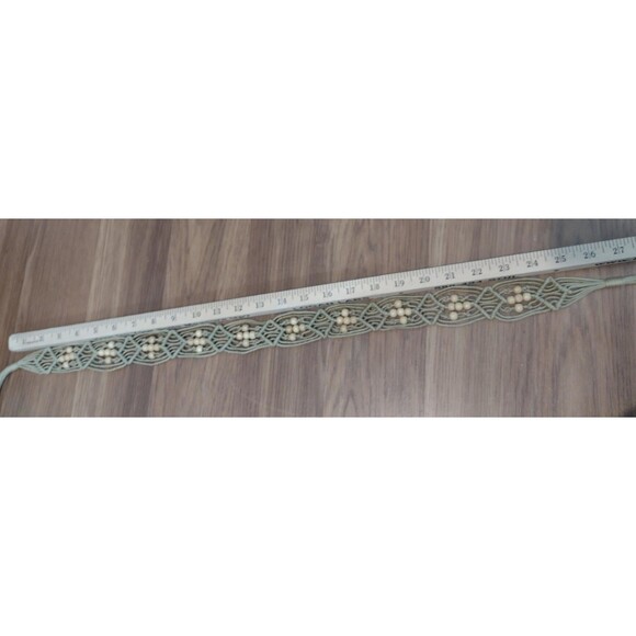 Vintage Braided Macrame Woven Rope Belt Size S Fringe Boho Hippie Art - Picture 7 of 9